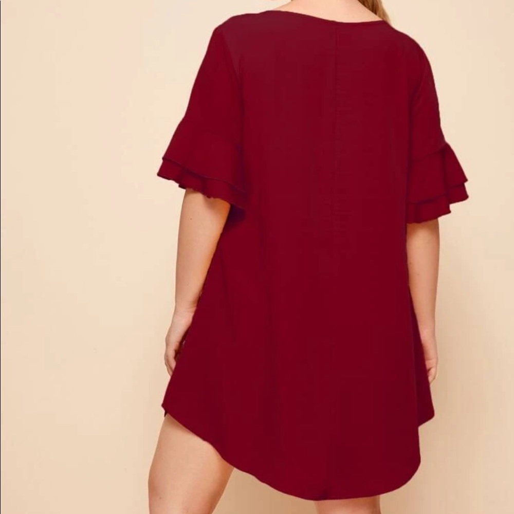 Boho flounce sleeve tunic dress - Picture 11 of 16